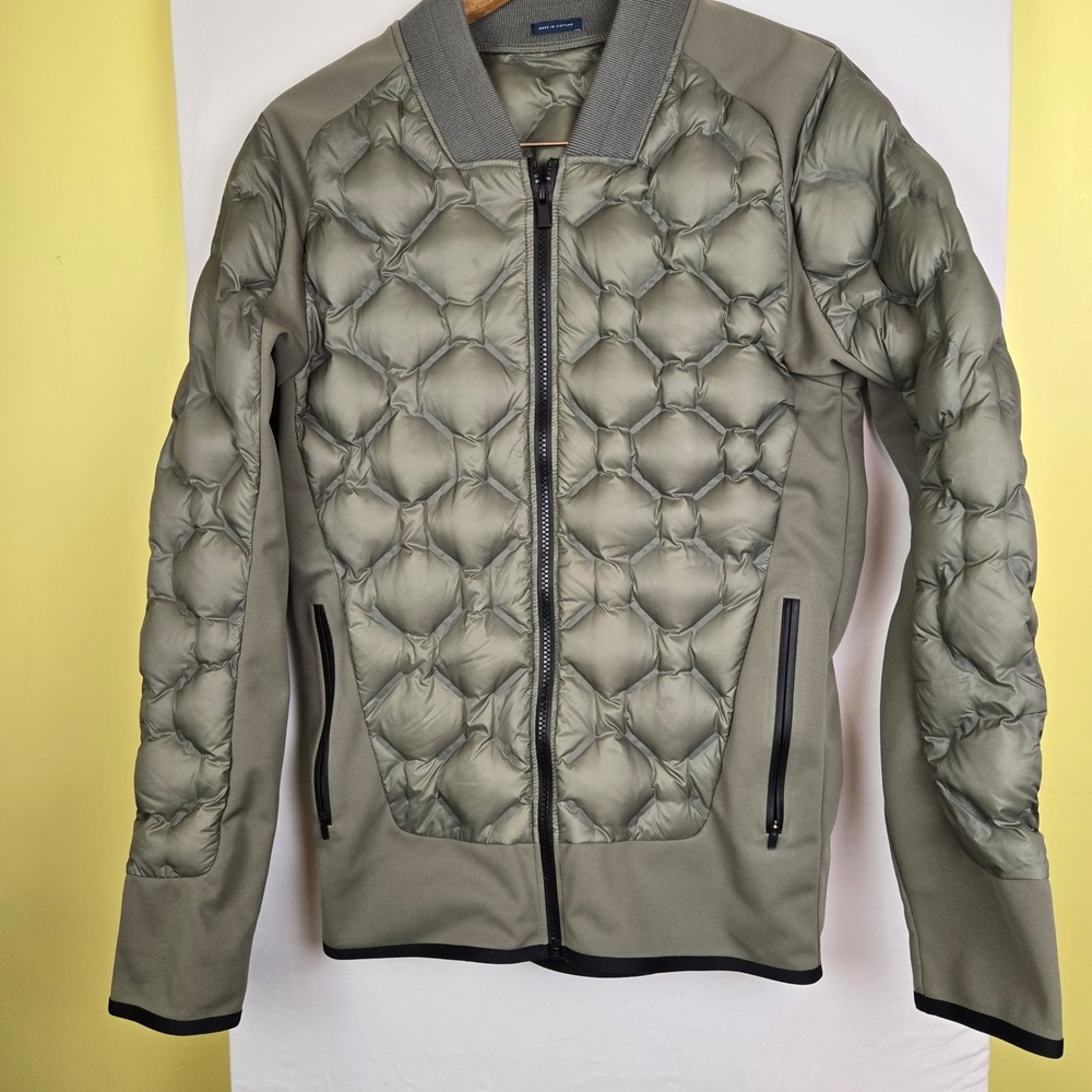 Under Armour Sportswear UAS Down Hybrid Bomber Jacket Olive Green Mens Small